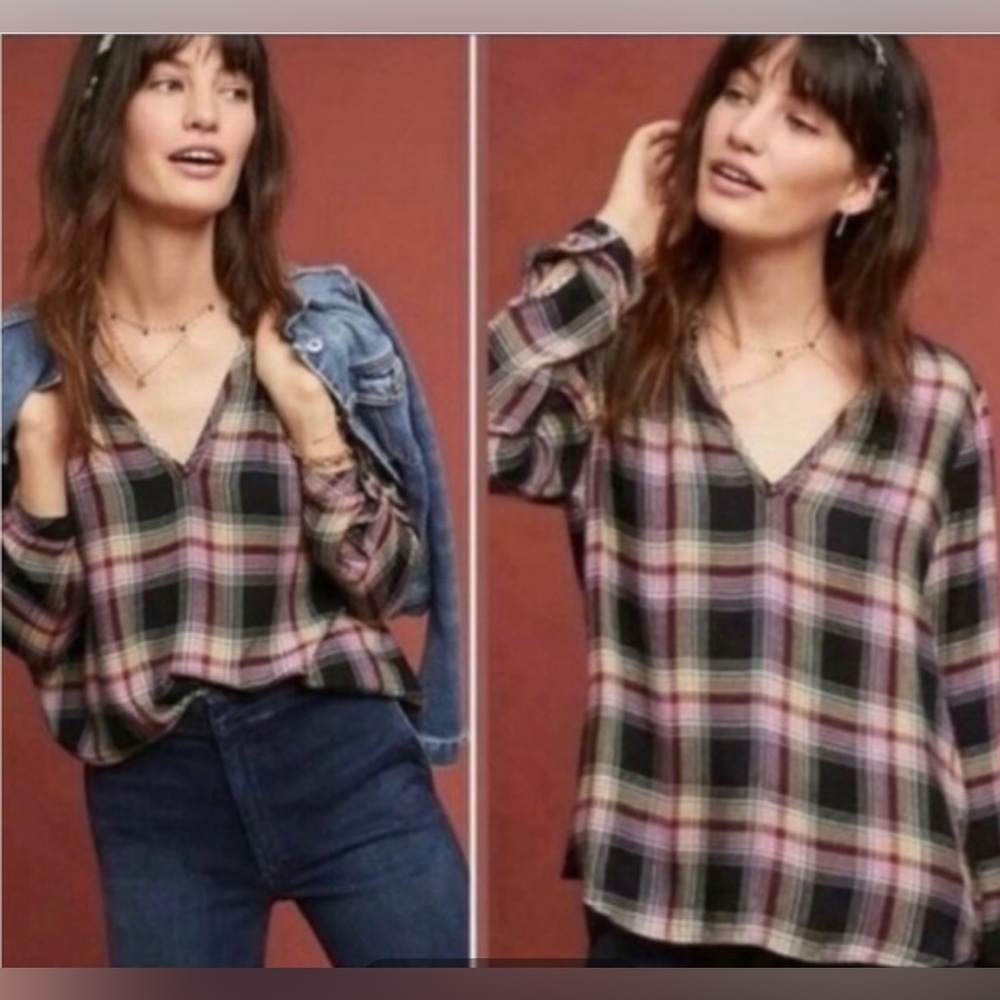 Anthropologie, Cloth and‎ Stone flannel, M